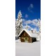 Kakemono Montagne Chalet - 180 x 80 cm sur Toile M1 avec structure  X- Banner