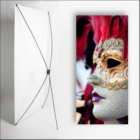 Kakemono Masque - 180 x 80 cm sur Toile M1 avec structure  X- Banner