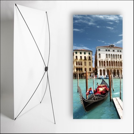 Kakemono Venise gondole - 180 x 80 cm sur Toile M1 avec structure  X- Banner