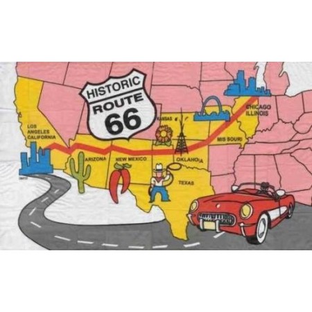 Drapeau Historic Route 66 - tissu - 90 x 150 cm