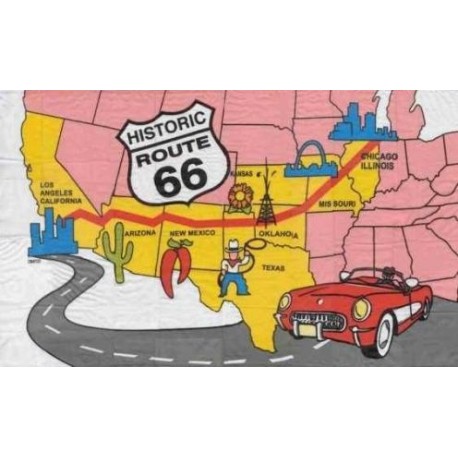 Drapeau Historic Route 66 - tissu - 90 x 150 cm
