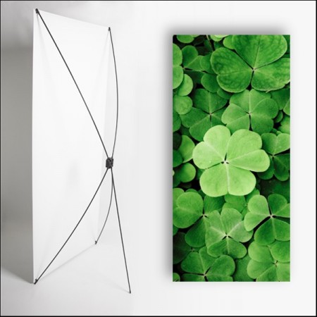 Kakemono Irlande  Trefles - 180 x 80 cm - Toile M1 avec structure X- Banner