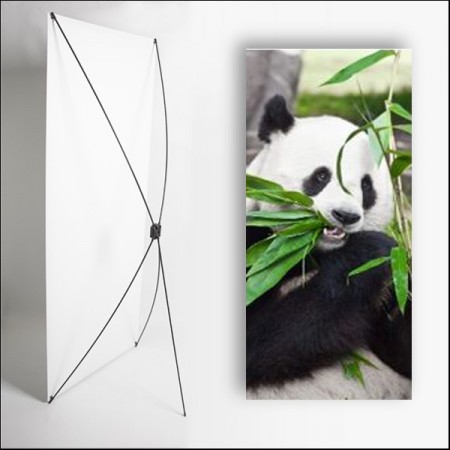 Kakemono Asie Panda - 180 x 80 cm - Toile M1 avec structure X- Banner