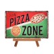 Plaque metal 3D Pizza - 20 x 30cm