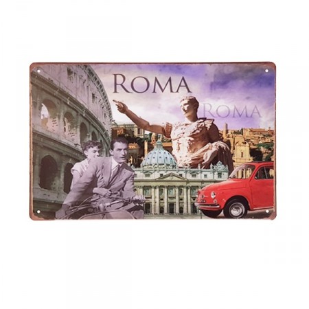 Plaque Métal Rome - 20 x 30cm