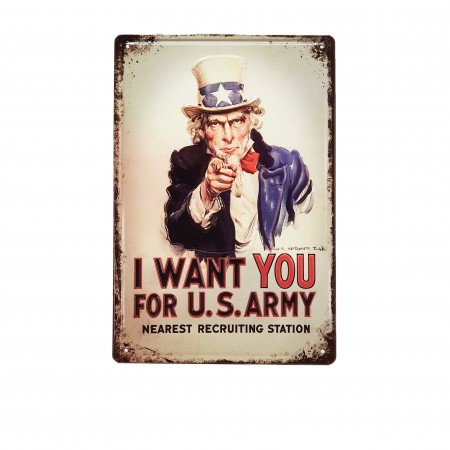 Plaque metal 3D US I want you - 20 x 30cm