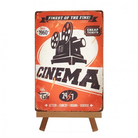 Plaque Métal Cinema - 20 x 30cm