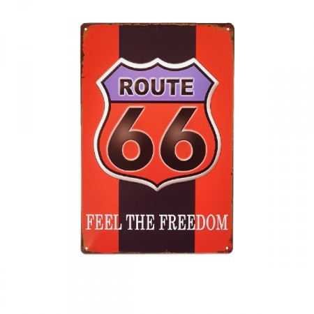 Plaque métal ROUTE 66 - 20 x 30cm