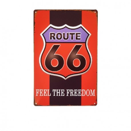 Plaque Métal Route 66 - 20 x 30cm