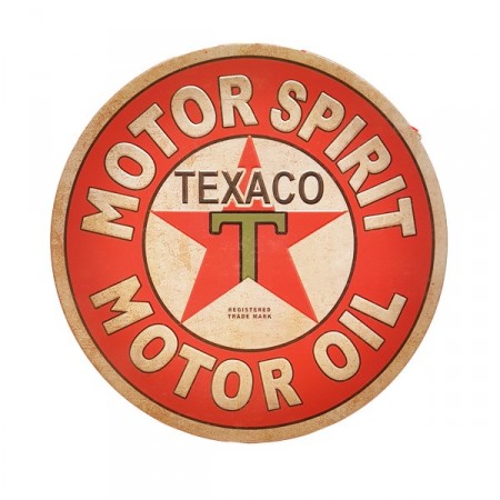 Plaque metal ronde 3D Texaco - diam.30cm