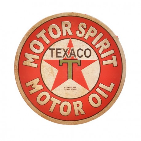 Plaque metal ronde 3D Texaco - diam.30cm
