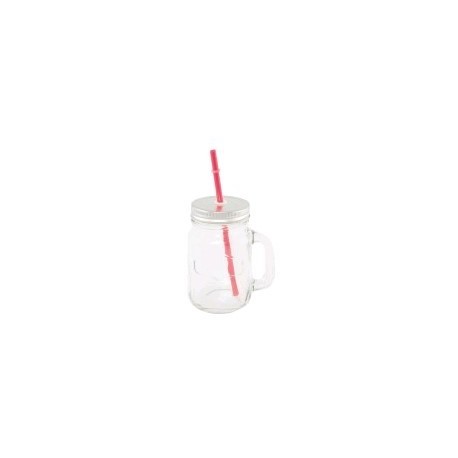 Mini jarre avec paille  450 ml 19x8x13,5cm