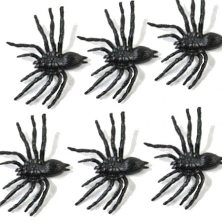 Sachet de 6 araignées noires de 6 x 4,3 cm