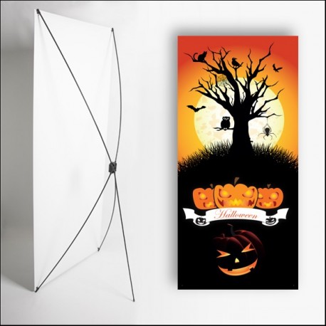 Kakemono Halloween 2 - 180 x 80 cm - Toile M1 avec structure  X- Banner