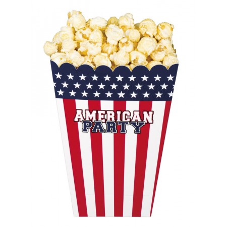 Set de 4 boites popcorn USA