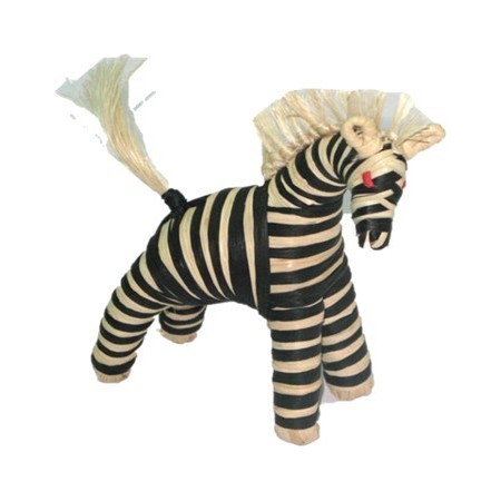Zèbre en raphia – produit d’artisanat -20 cm env.