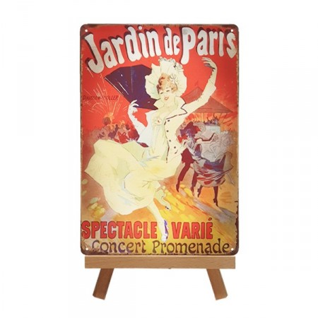 Plaque Métal Jardin de Paris - 20 x 30cm