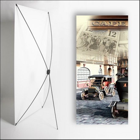 Kakemono belle epoque 6 - 180 x 80 cm - Toile M1 avec structure  X- Banner