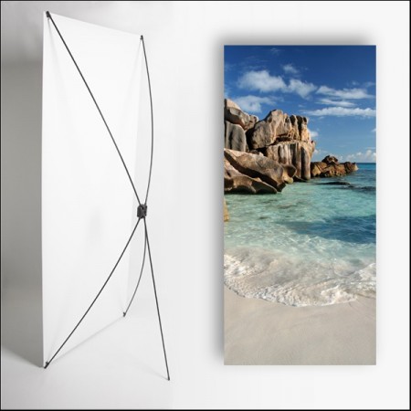 Kakemono Exotique Rochers - 180 x 80 cm sur Toile M1 avec structure  X- Banner