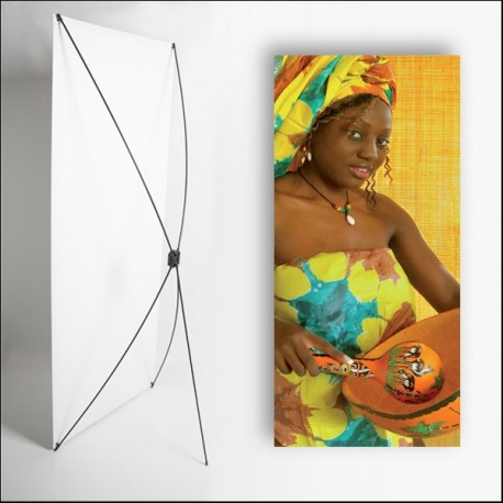 Kakemono Exotique Femme - 180 x 80 cm sur Toile M1 avec structure  X- Banner