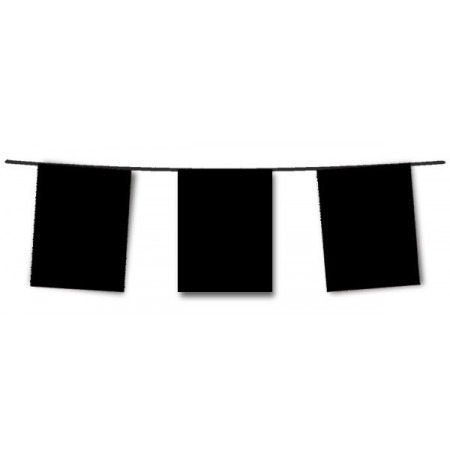 Guirlande de 10 fanions noirs  20  x 30 cm - plastique - Long.420cm