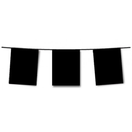 Guirlande de 10 fanions noirs  20  x 30 cm - plastique - Long.420cm