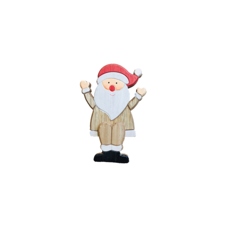 Père Noël assis à poser - Bois - Haut 16,5cm