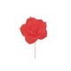 Rose rouge sur tige diametre 19 cm en mouse