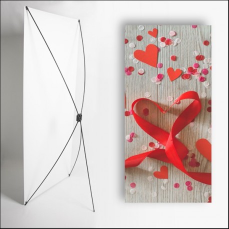 Kakemono Saint Valentin 1 - 180 x 80 cm sur Toile M1 avec structure  X- Banner