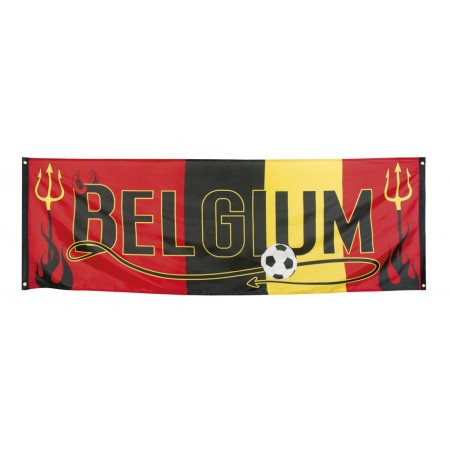 Bannière Belgique en polyester de 74 x 220 cm