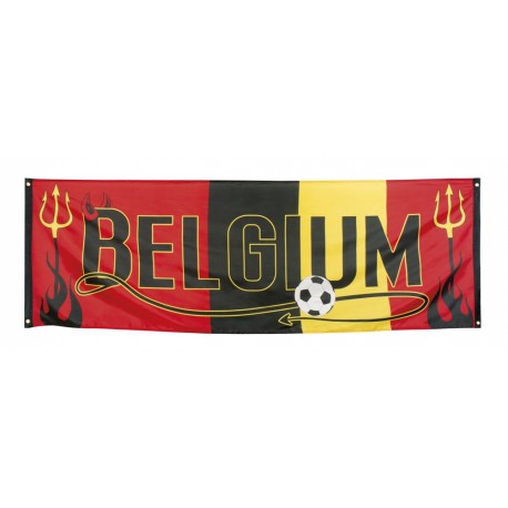 Bannière Belgique en polyester de 74 x 220 cm
