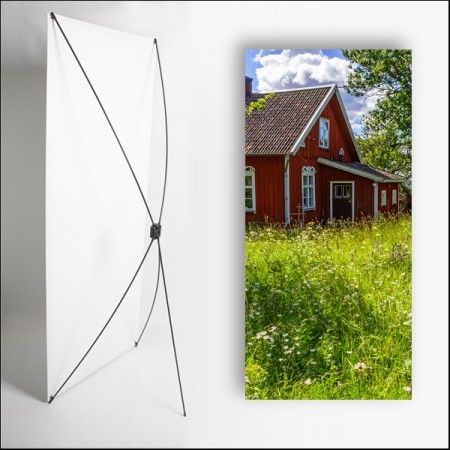 Kakemono scandinavie Maison - 180 x 80 cm - Toile M1 avec structure  X- Banner