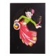 Cadre en bois danseuse chinoise 22 x 15 cm
