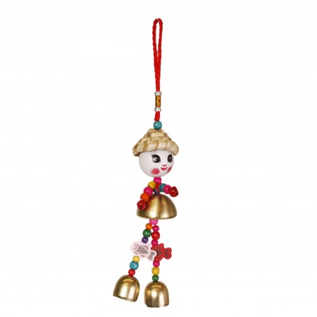 Marionette chinoise - bois et metal - hauteur 32cm diam 5cm