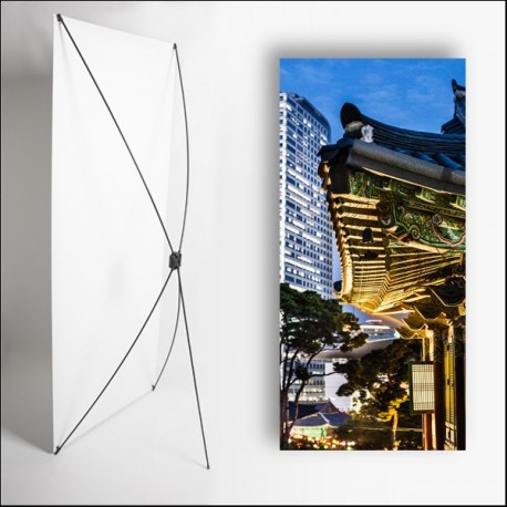 Kakemono Coree 180 x 80 cm sur Toile M1 avec structure  X- Banner