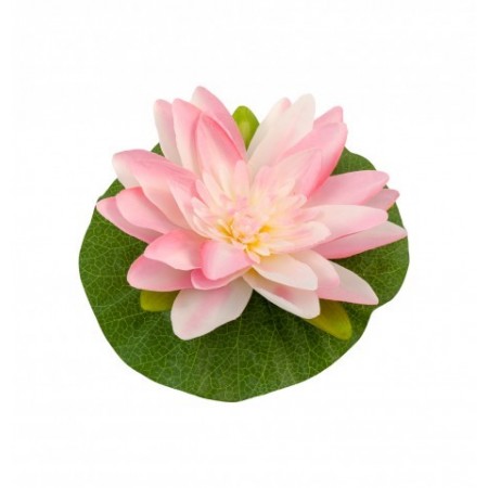 Fleur de lotus rose - tergal et pvc diam 22 cm