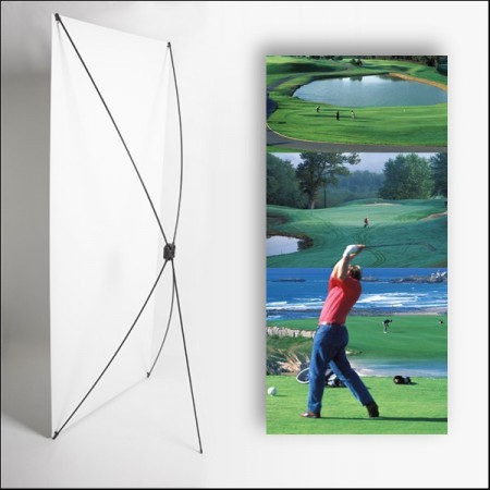 Kakemono Basque Golf - 180 x 80 cm - Toile M1 avec structure X- Banner