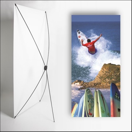 Kakemono Basque Surf - 180 x 80 cm - Toile M1 avec structure X- Banner