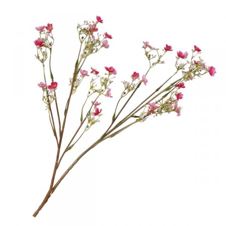 Branche de fleurs printanières artificielles - Tissu / pvc - Long 76cm