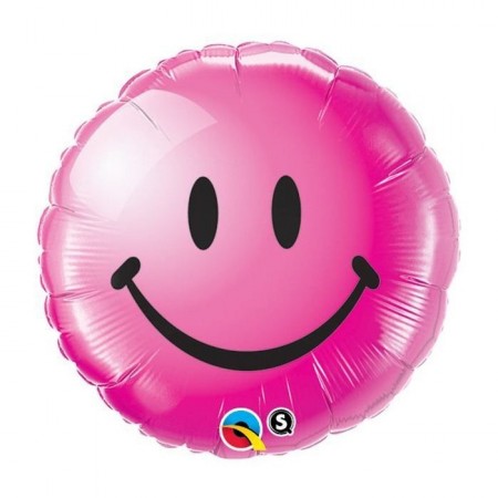 Ballon smiley fushia - Diam. 45cm