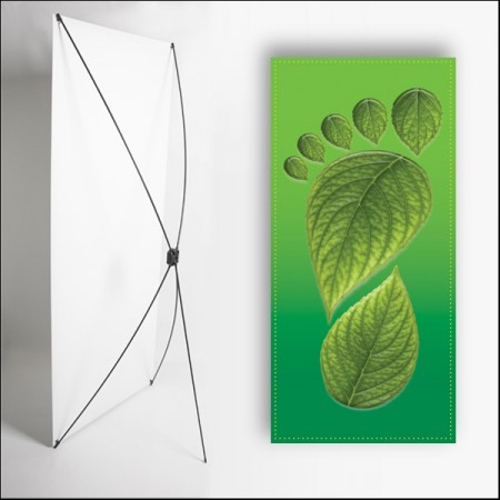 Kakemono Vert Pied - 180 x 80 cm - Toile M1 avec structure  X- Banner