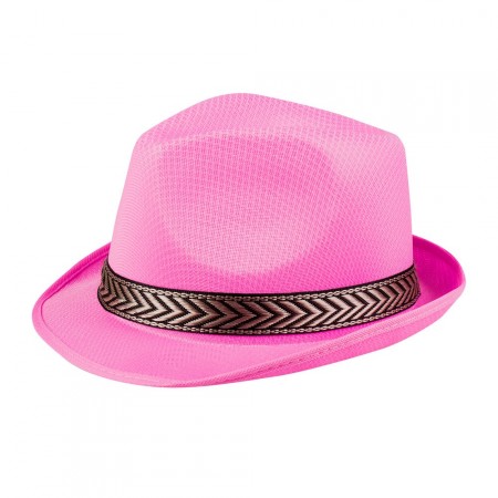 Chapeau Funky rose - Polyester / Taille Adulte - haut 13 cm diam 29 cm