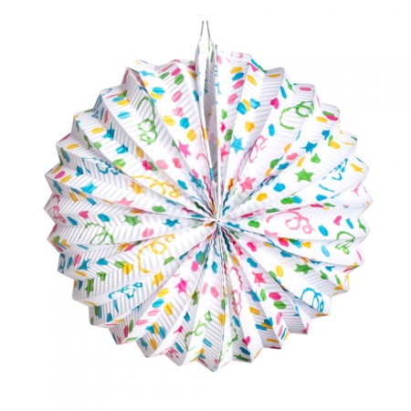 Lampion rond confetti papier - Diam. 22cm (coloris aléatoire)