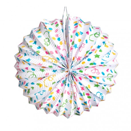 Lanterne ballon Confetti - papier - Diam. 22 cm (4 couleurs assorties)