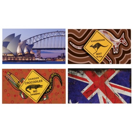 Mobiles Australie  x 4 - carton - 27 x 49 cm