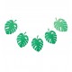 Guirlande tropicale de 10 feuilles de 24 x 17 cm - vert pailleté - long 3m