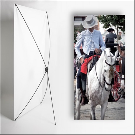 Kakemono Espagne Cavalier- 180 x 80 cm sur Toile M1 avec structure  X- Banner