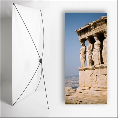 Kakemono Grece statues - 180 x 80 cm sur Toile M1 avec structure  X- Banner