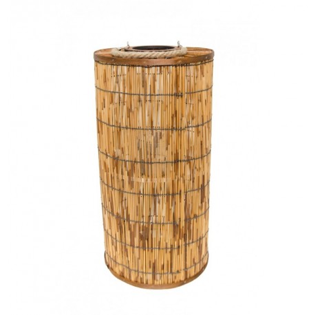 Lanterne cylindrique - bois -  diam 31 x hauteur 61 cm