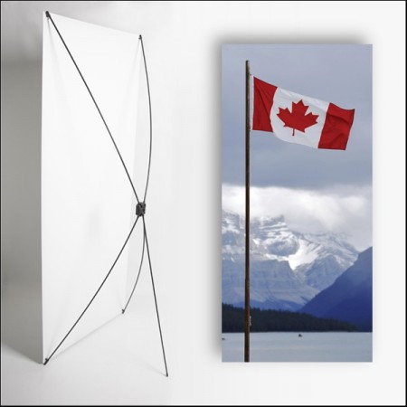 Kakemono Canada Drapeau  - 180 x 80 cm sur Toile M1 avec structure  X- Banner